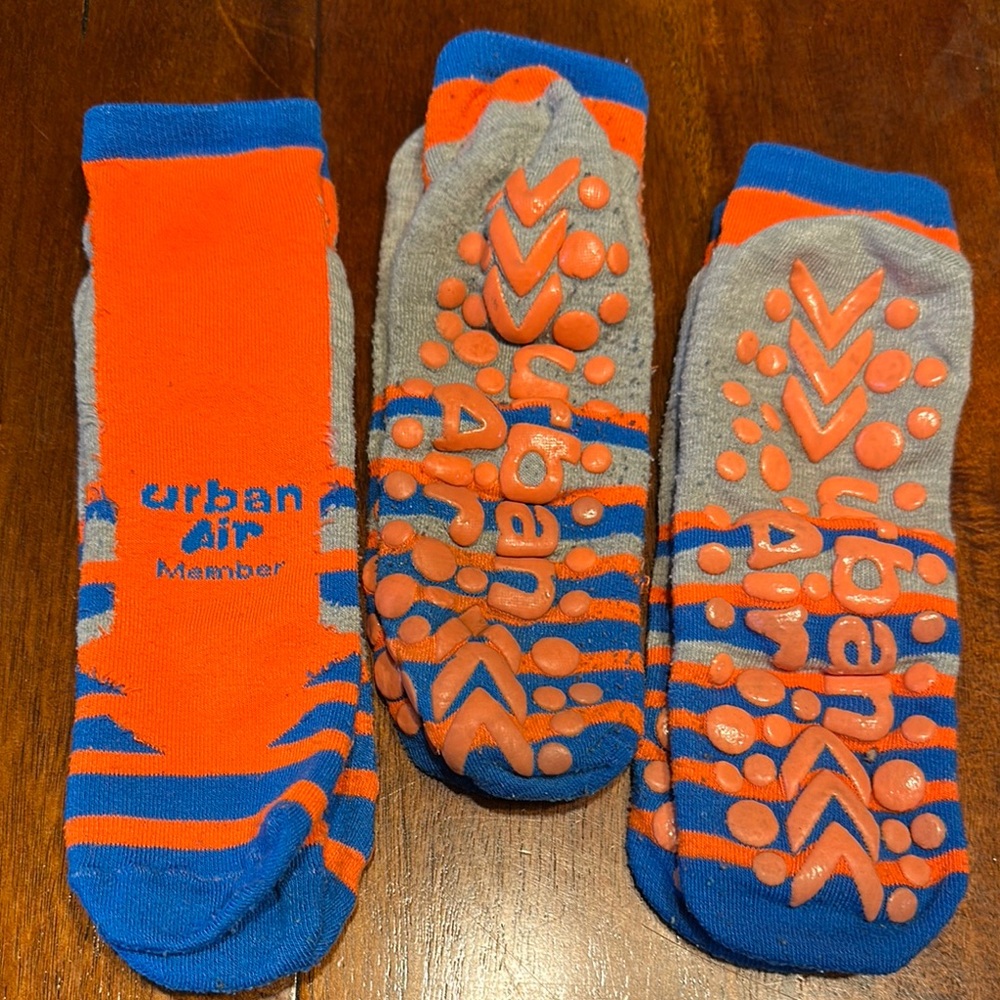 Urban Outfitters Orange and Blue Non-Slip Socks